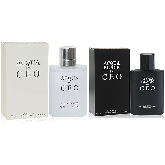 Acqua & Acqua Black Men's Cologne Eau de Parfum Gift Set - 3.4 Fl Oz Each | Citrus Spicy & Woody Ambergris Fragrance | Luxury Perfume for Day & Night