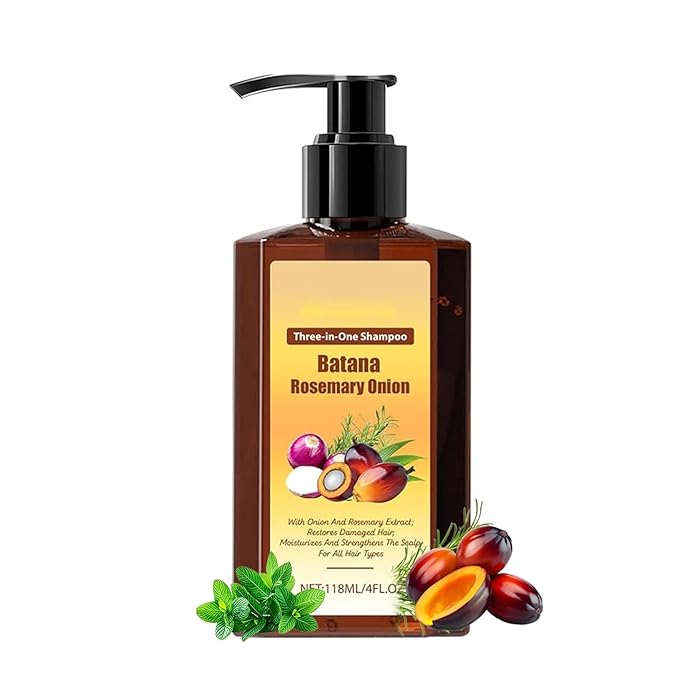 3-in-1 Nourishing Conditioning Shampoo, Hair Growth Shampoo -Batana Oil & Rosemary & Onion, Reduce Hair Loss, Strengthens Roots & Adds Shine, Thicker and Stronger Hairs (1pcs)