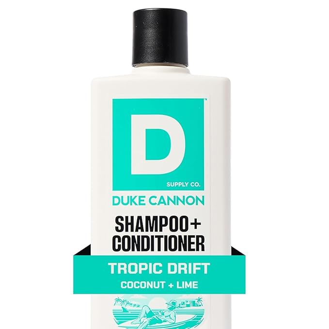Duke Cannon Tropic Drift 2-in-1 Hair Wash for Men - Fresh Hair & Scalp - Shampoo & Conditioner, 14 oz, Hydrating Formula