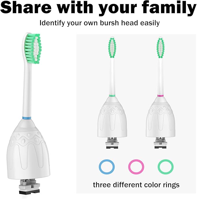 Replacement Toothbrush Heads for Philips Sonicare E-Series/Essence/Xtreme/Elite and Other Screw-on Electric Toothbrush Models, 12 Pack, Dupont Bristles