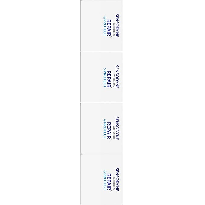 Sensodyne Repair and Protect Whitening Toothpaste, Toothpaste for Sensitive Teeth and Cavity Prevention, 3.4 oz (Pack of 4)