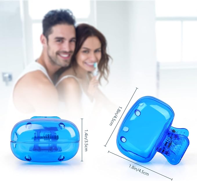 Hxezoc 4 Pack Travel Toothbrush Head Covers Cute Toothbrush Protector Cap Brush Pod Case Protective Portable Plastic Clip for Household Travel, Camping, Bathroom, School, Business