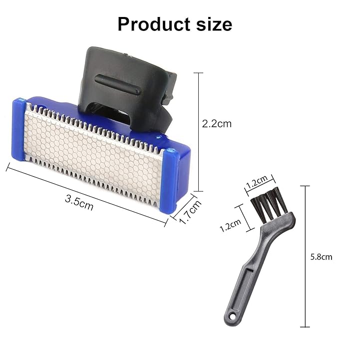 4PCS LinMei Shaver Replacement Heads Compatible for 1st Generation Microtouch Solo Men's Rechargeable Full Body Hair Trimmer and Shaver Replacement Cutter Head with 2 Clean Brush