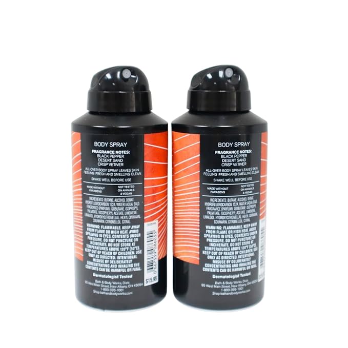 Bath & Body Works Men's Collection Deodorizing Body Spray - CANYON - Gift Pack for Holiday - Lot of 2