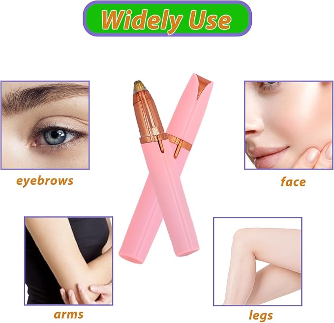USB Rechargeable Portable Electric Eyebrow Trimmer Pen for Women,Painless Precision Eyebrow Hair Remover, Safe Eyebrow Shaver Razor Tool for face Leg Lip Armpit Hand(Pink)