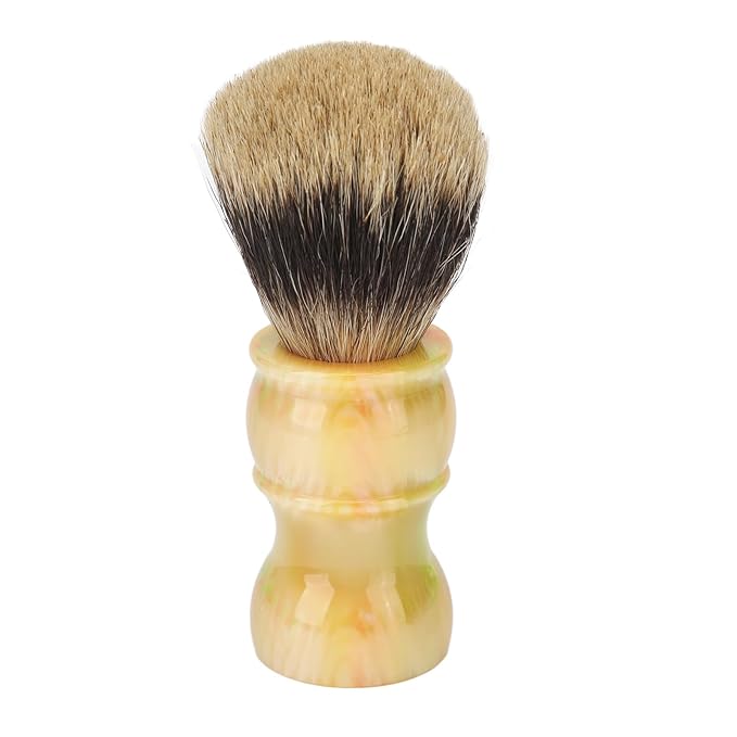 Synthetic Shaving Brush, Barber Beard Shaving Brush with Premium Resin Handle, Soft Synthetic Facial Hair Cleaning Brush for Home and Salon Use