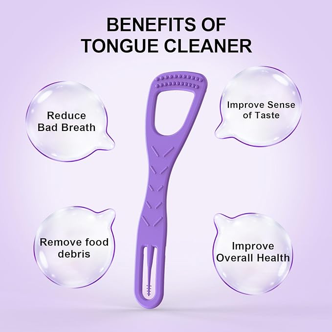 Disposable Tongue Cleaner 100 Count,Dual-Sided Deep Clean Tongue scraper with Foldable Toothpick,for Fresh Breath & Oral Care