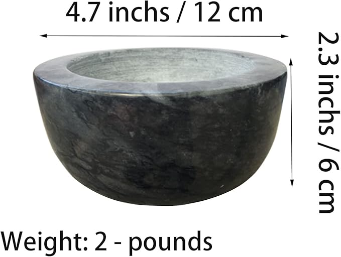 Marble Shaving Bowl，Handcrafted Black Marble Later，Shaving Soap & Cream Bowl for Men，Lather Mug with Interior Grooves Builds a Rich.