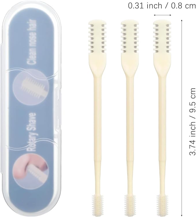 Nasal Hair Cutter,Upgraded Double Sided Nose Knife,Manual 360° Nostril Hair Remover Tool,Nose Hair Trimmer for Men, Women, Soft Cleaning Brush