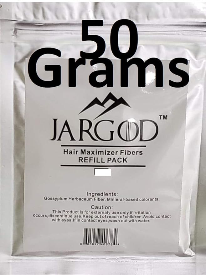 Hair Building fibers 50 Grams Jargod- Refill Your Existing Fiber Bottle - Hair Loss Concealer For Thinning Hair (Medium Brown)