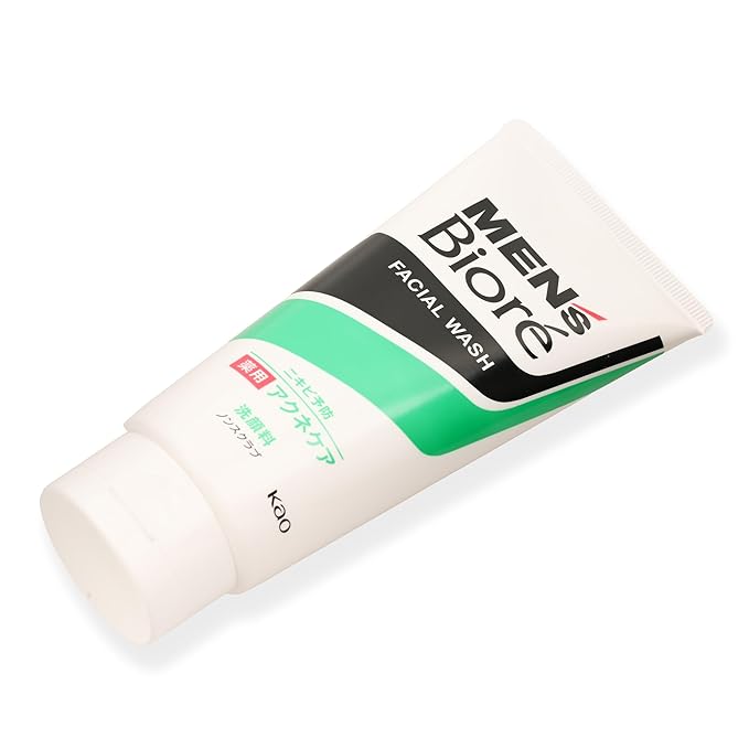 Bio-re Men Double Control Facial Cleanser 130g x 2 Pack - Cooling Menthol Face Wash - Japanese Cosmetics - Gentle Face Cleanser for Men - Deep Cleansing for Refreshed Skin, Effective for Oily Skin