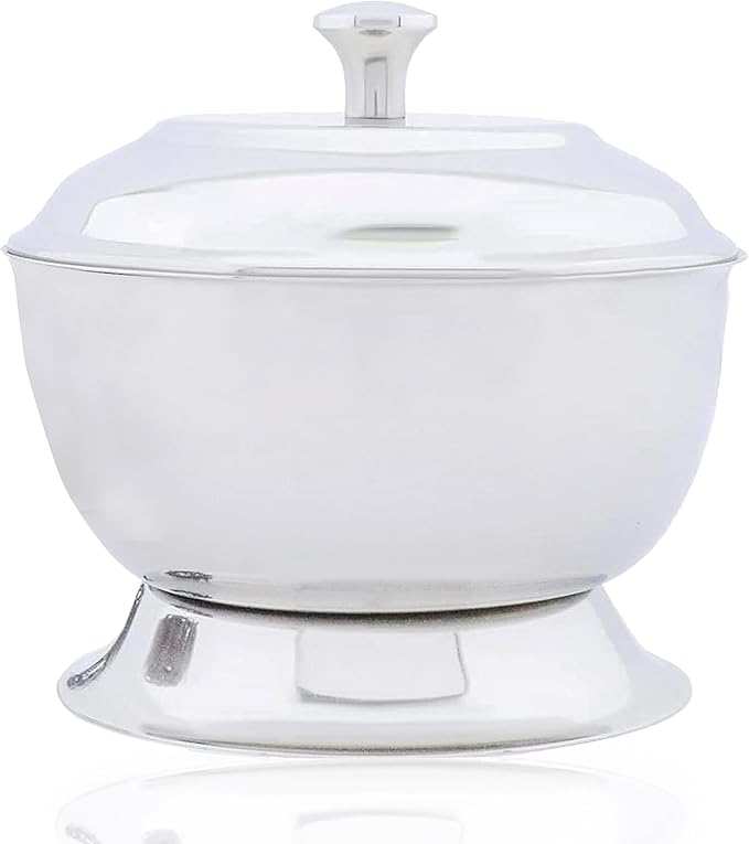 Stainless Steel Made Shaving Soap Bowl with Lid. Perfect to Keep Your Soap Safe.