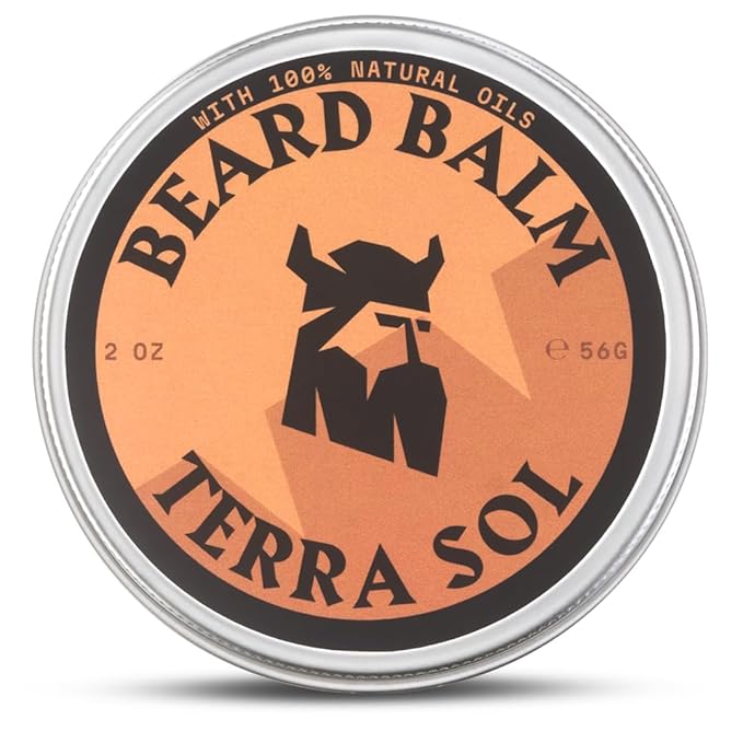 Striking Viking Beard Balm for Men - Leave in Beard Conditioner - Styling Balm Made with Naturally Derived Beard Butter, Argan & Jojoba Oils (2 Ounce (Pack of 1), Terra Sol)