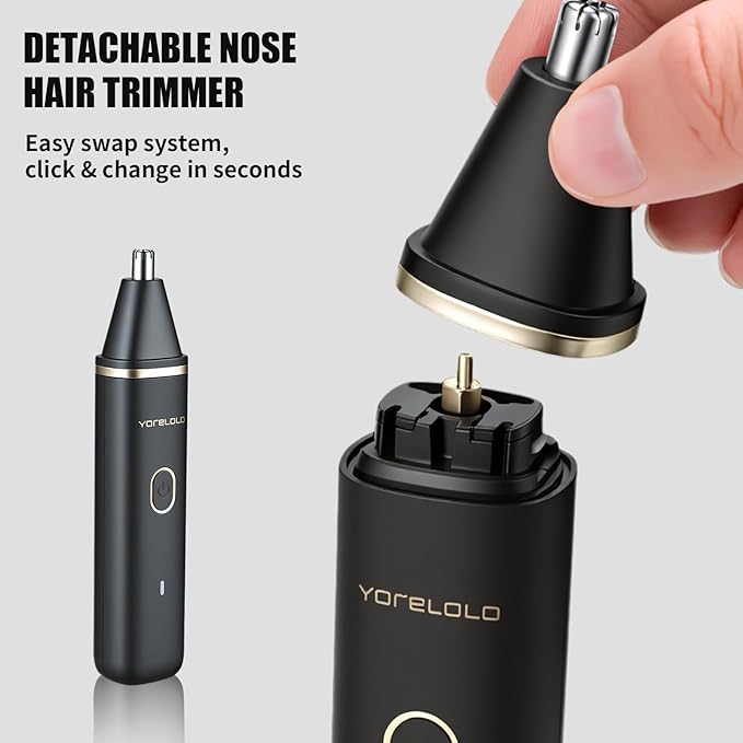 Manscape Body Hair Trimmer for Men, 2-in-1 Pubic Shaver with Ceramic Blade, Replaceable Heads Ball Razors with USB Fast Charging, 90 Minutes Shaving, Ideal Valentine or Birthday Gift