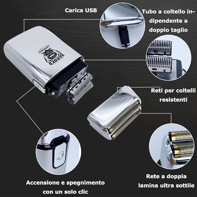 Beard Trimmer for Men - Cordless Electric Foil Beard Hair Trimmer Shavers with LCD Display, Rechargeable Electric Razor Face Trimmers Gifts for Him