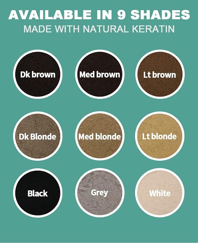 WHITE Hair Fibers for Thinning Hair 27.5g Bottle | Undetectable & Natural Keratin Hair Fibers Concealer for Hair Loss for Men and Women | Hair Building Fibres Powder [WHITE]