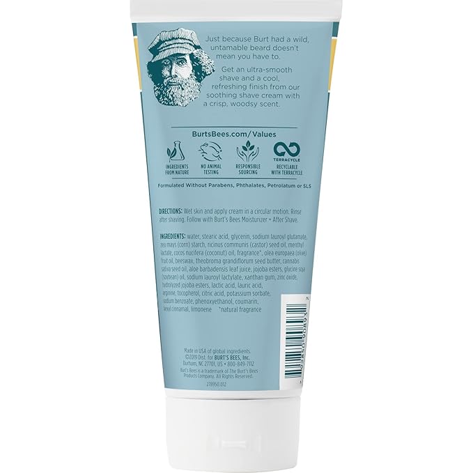 Burt s Bees Cooling Shave Cream with Aloe & Hemp For Men 5 Ounces (3 Pack)
