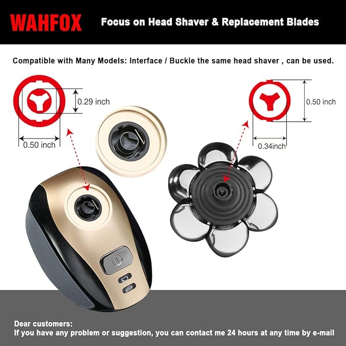 Universal 7 Blades Head Shaver Replacement Heads Compatible with Wyklaus SHPAVVER shaver Many Main Brands Electric Shaver Razor Bald Men Head Shaver Blades