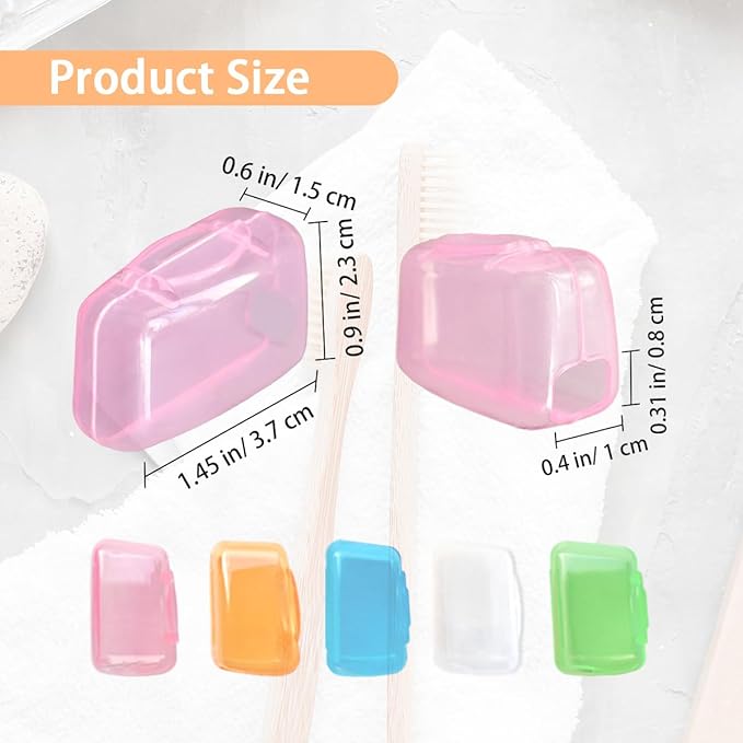 10 Pieces Portable Toothbrush Containers Travel Toothbrush Cap Cover Tooth Brush CapsConvenient for Travel, Home, Office and Hotel Use
