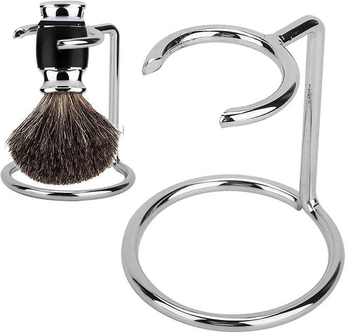 MAVIS LAVEN Stainless Steel Universal Men Shaving Brush Holder Safety Shaving Brush Holder Stand Storage Shaver Kit Organizer