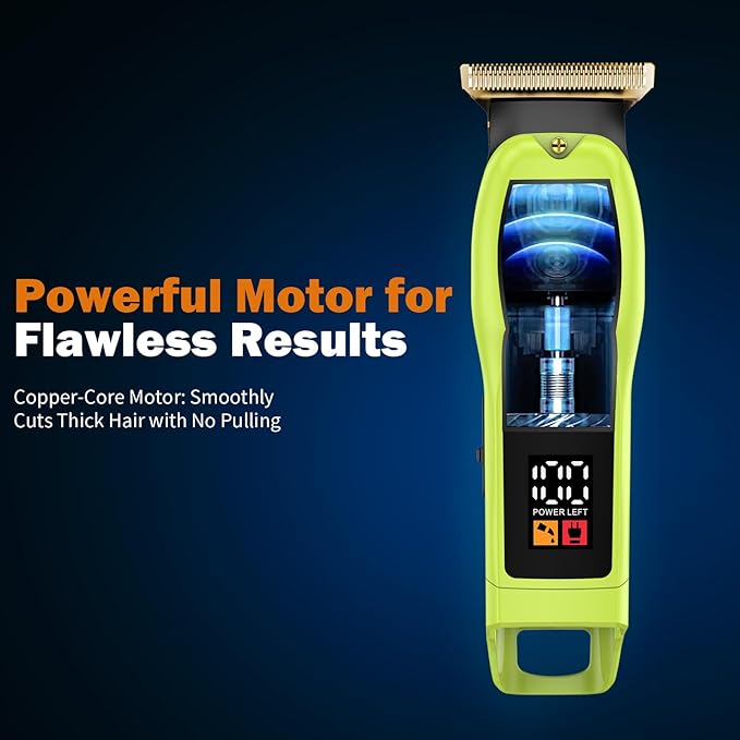 Beard Trimmer for Men, Rechargeable Cordless Hair Clipper with LED Display & Hangable Design, 180min Runtime, 6 Combs, Type-C Charging for Face, Neck, Groin & Manscaping, Ideal Gift
