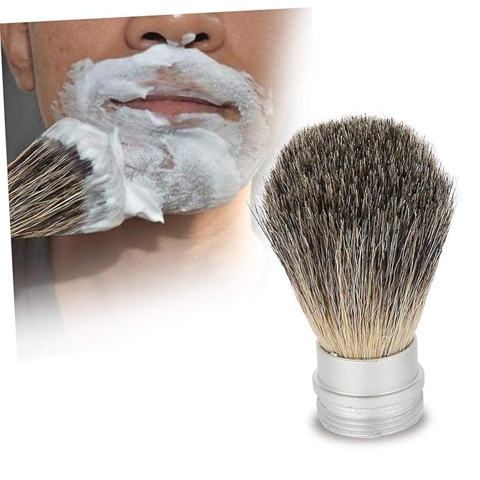 Men's Shaving Brush Boar Bristle Shaving Cream Brush for Men Aluminum Tube
