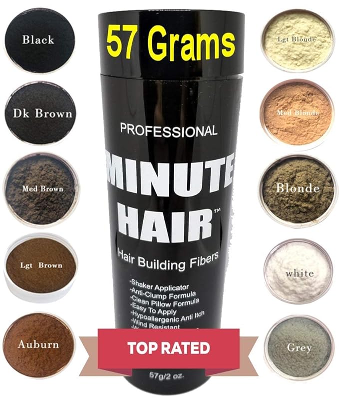 Biggie Sized 57 Gram Bottle Full Of Minute Hair Fibers. HI Grade Hair Building Fibers. Gargantuan Amount of LIGHT BROWN Fibers Inside A Compact Size Refillable Bottle. Choose Your Color.