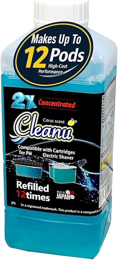 Cleanu – Automatic Shaver Cleaning Solution – 1L Refill for 12 Cleaning Cycles – Made in Japan