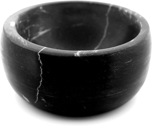 ShayVe Shaving Bowl for Shaving Soap & Cream — Marble Shave Bowl For Shaving Soap & Cream — Exquisite Heat Insulated Wet Shaving Kit Addition (Black and White Marble)