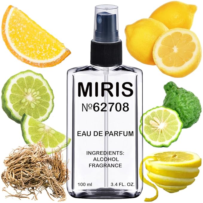MIRIS No. 62708, Inspired by Vetiver Lemon Bergamot, Long-Lasting Unisex Eau de Parfum for Women & Men, Spray 3.4 Fl Oz / 100 ml