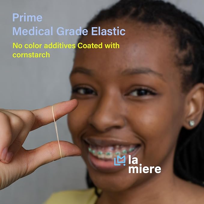 Neon Latex 100 counts Intraoral Elastic Bands Orthodontic Elastics Dental Rubber Bands Made in US Heavy 3/16'', Neon Latex