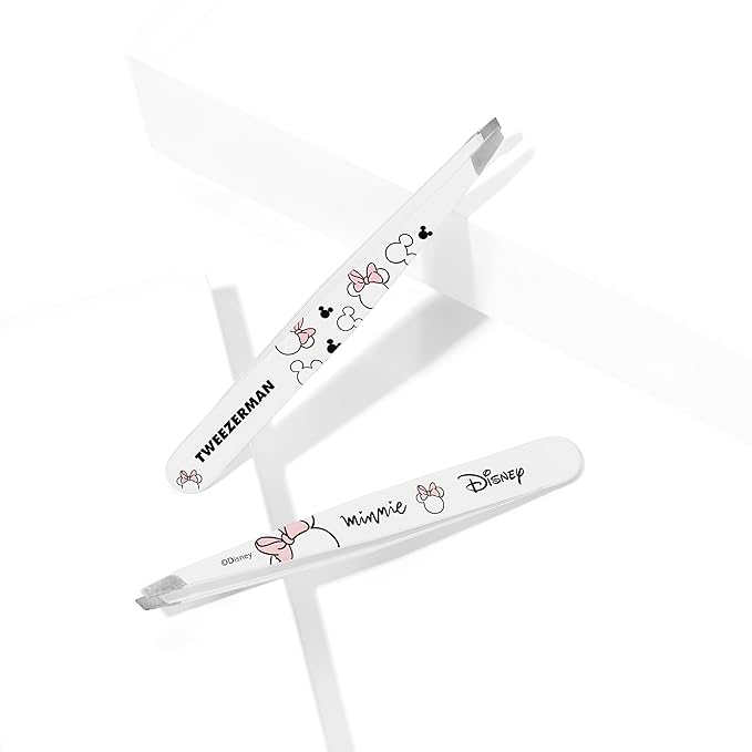 Tweezerman Exclusive Disney's Minnie Mouse Ear-esistible Slant Tweezer - Hair Removal Tweezers, Stainless Steel