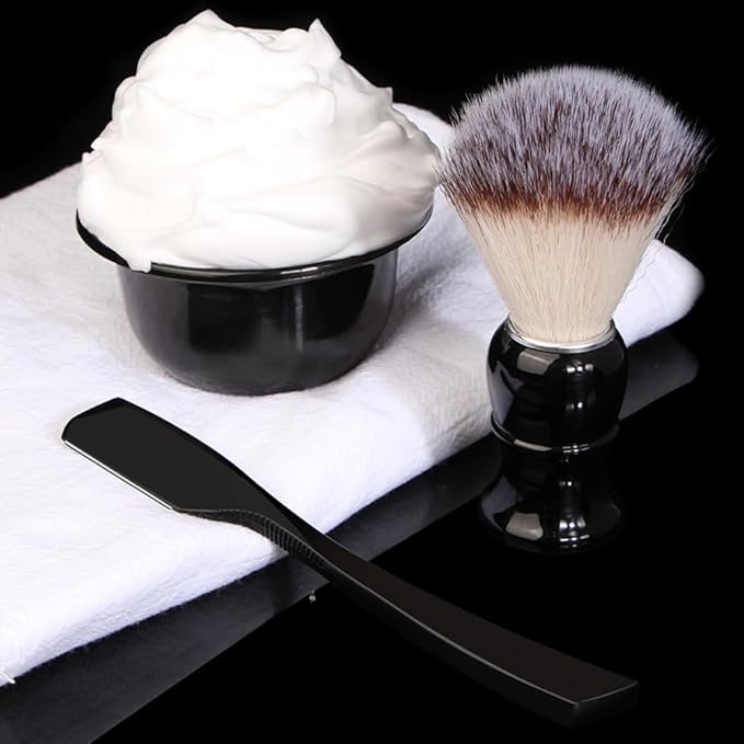 Hemoton Men S Shaving Kit Manual Razor with Pure Badger Shaving Brush Foaming Bowl and Razor Stand Traditional Wet Shave Set for Beard Grooming and Facial Care