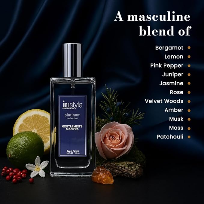 Instyle Fragrances Platinum Collection Gentlemen’s Mantra, Inspired by Cree.d’s Ave.ntus, Premium Men’s Eau de Parfum, CLEAN, Vegan, Paraben-Free, Never Tested on Animals, 3.4 Fluid Ounces