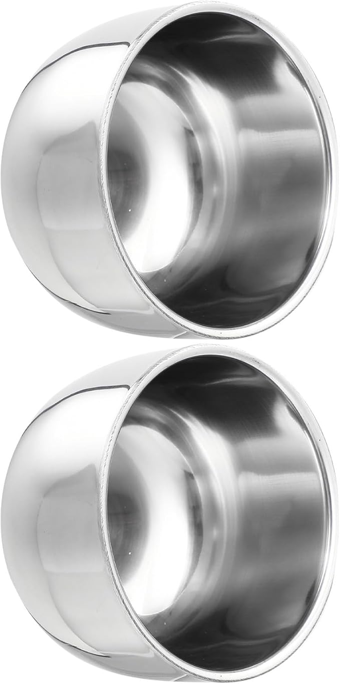 VALICLUD 2pcs Stainless Steel Shaving Soap Bowls Men’s Soap Foaming Containers Sturdy Barber Bubble Brush Vessels for Daily Face Shaving