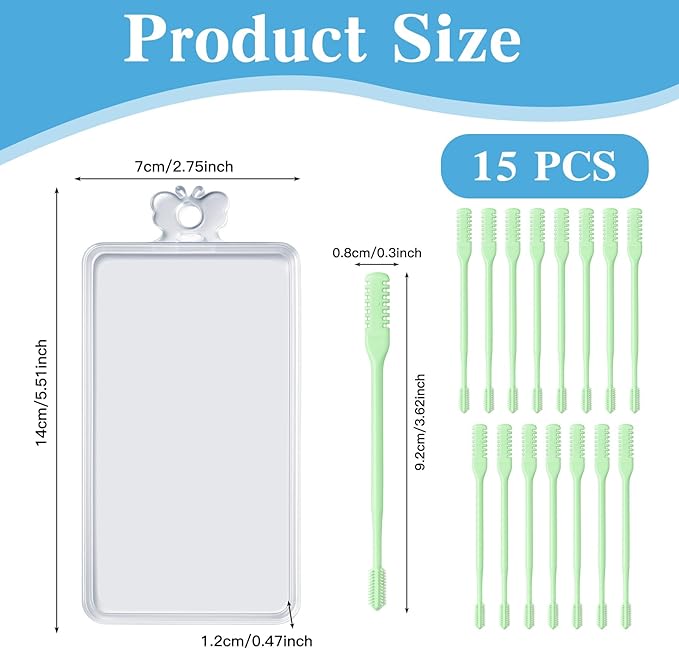 15Pcs 2-in-1 Mint Green Nasal Hair Cutter for Men Nose Trimmer for Women Gift for Christmas 360° Rotating with Cleaning Brush,Nasal Hair Remover for Womens Unisex Nose Hair Cutter for Travel