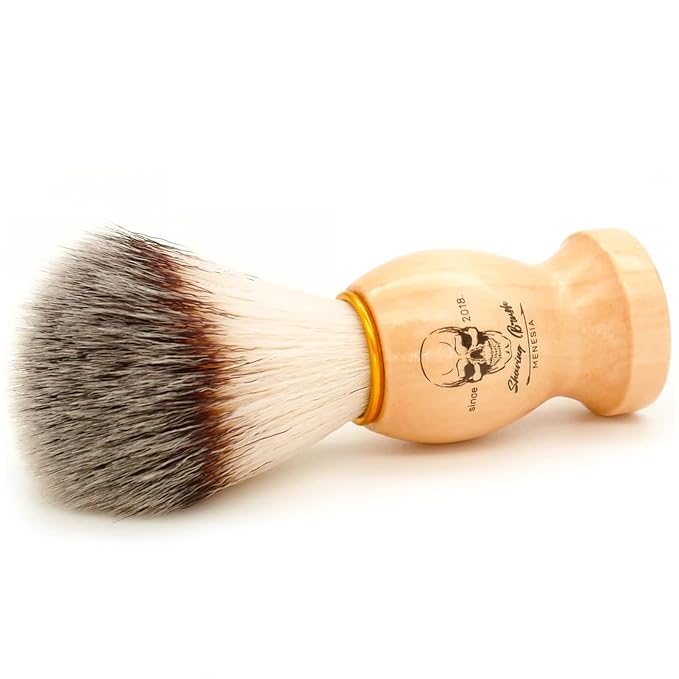 Shaving Brush for Men, Wood handle Shave Brush,Mens Shaving Cream & Soap Brush (skull)
