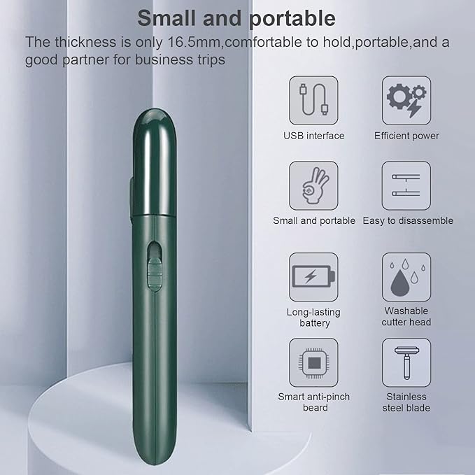 Foil Shaver for Men Multifunction Stubble Trimmer with Pop-Up Sideburn Razor Cordless USB Rechargeable Mini Travel Shaver for Beards & Facial Hair