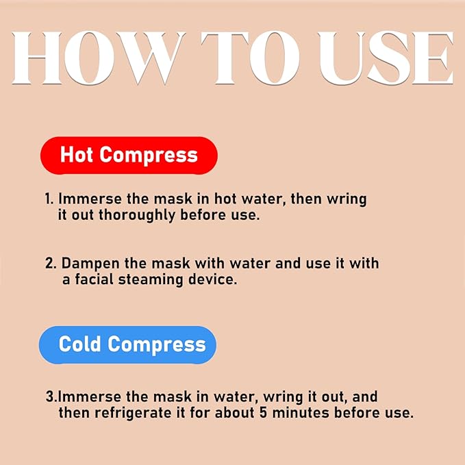 Elitzia Face Mask Microfiber Hot & Cold Compress Face Towels Skin Care Double-Layer Hands-Free Facial Steaming & Pore Care Breathable Fast-Absorbing Skin-Friendly SPA Beauty Salon for Women Men ETD24