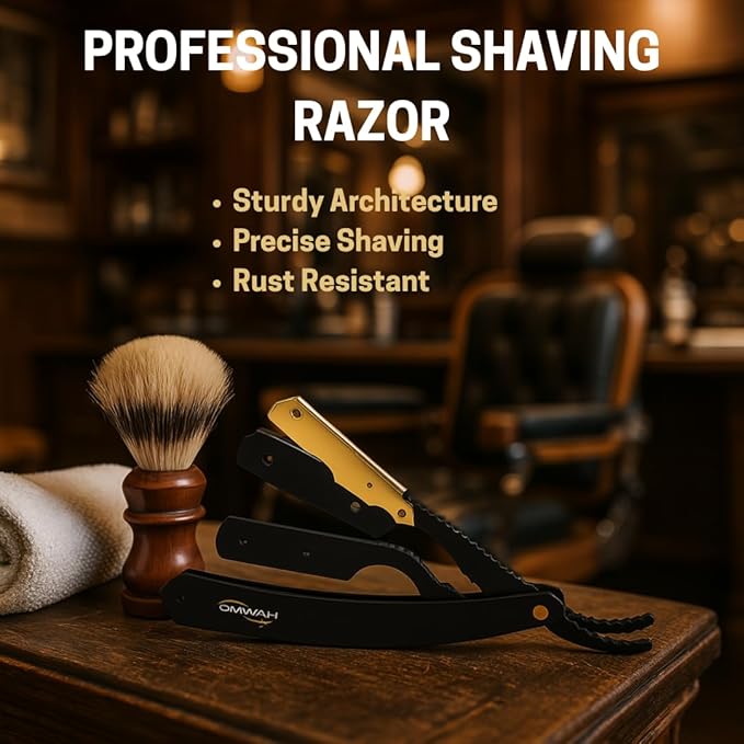 OMWAH - Professional Barber Straight Edge Razor (Swing Lock)