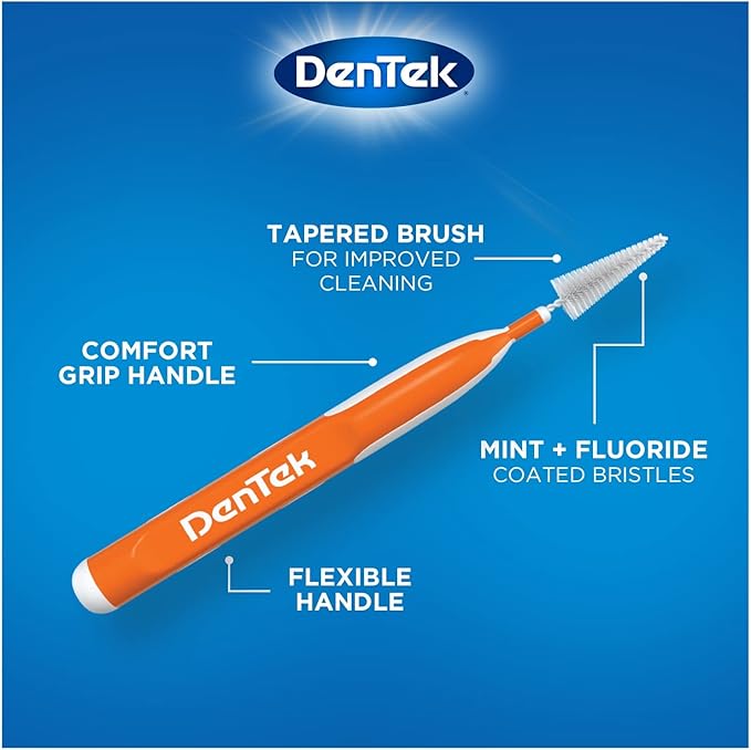 DenTek Easy Brush Dental Cleaners, Standard, 16 Count (Pack of 6)
