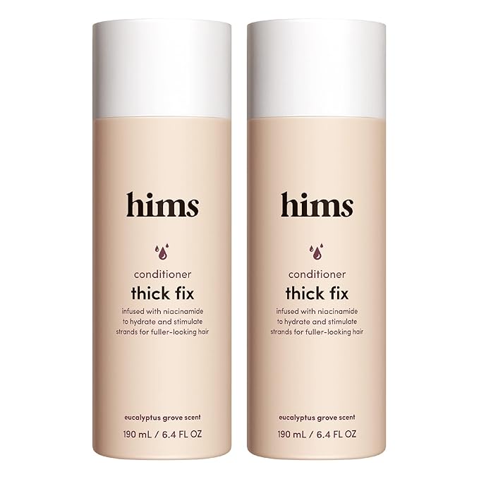 hims Thick Fix Thickening Conditioner - Made with Panthenol & Niacinamide - Lightweight, Moisturizing Conditioner - Paraben-Free, Sulfate-Free, Vegan - Eucalyptus Grove Scent - 6.4 Fl Oz, 2 Pack