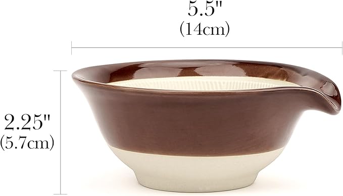 Linkidea Ceramic Shaving Bowl, Shaving Soap Lather Mug Cup for Men, Wide Mouth Barber Beard Wet Razor Shave Cream Cup, Brown