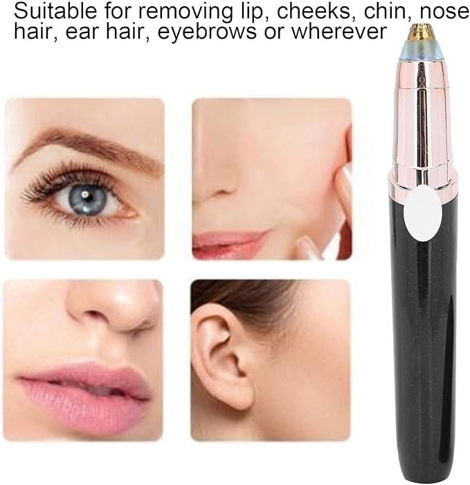 Horoper Eyebrow Facial Trimmer, Painless USB Eyebrow Trimmer Women Electric Face Eyebrow Hair Removal Machine, for Face Lip Chin (Black)