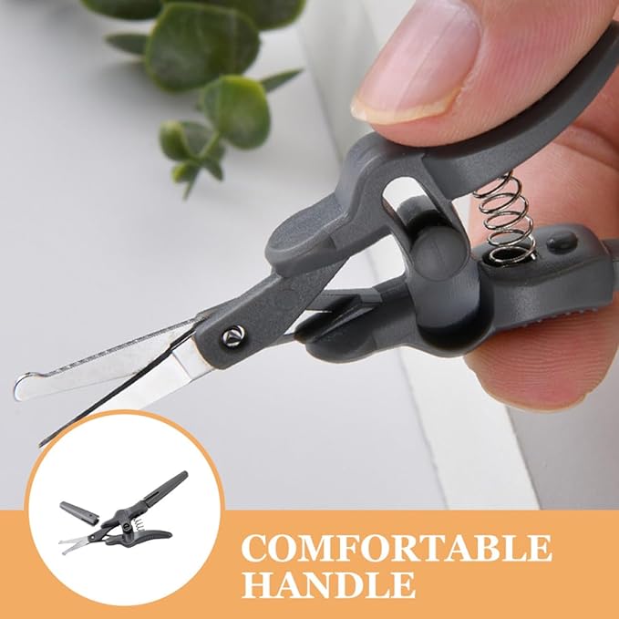 Ipetboom Stainless Steel Mustache Scissors Beard Grooming Scissors for Men Precision Nose and Eyebrow Hair Cutting