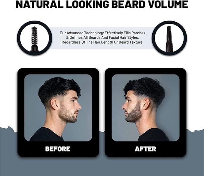 VOID Homme Instant Beard Filler Pen Kit for Men (Dark Brown, Set of 4) - Full Beards Waterproof Pencil Liner and Easy Beard Filling