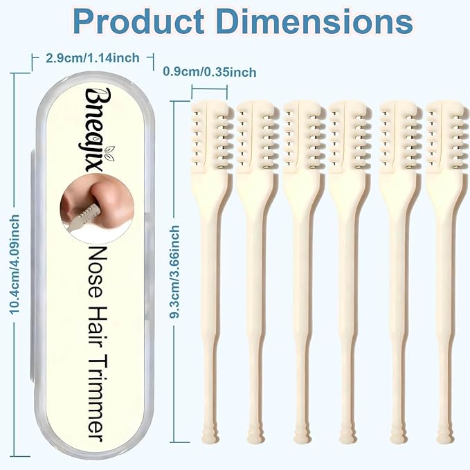 6PCS Ear and Nose Hair Trimmer, Double-Sided Nose Hair Cutter Trimmer Upgrade, Portable 360 Degree Rotating Manual Nasal Hair Scissors for Women and Men, 2-in-1 Recortadora De Pelo De Nariz