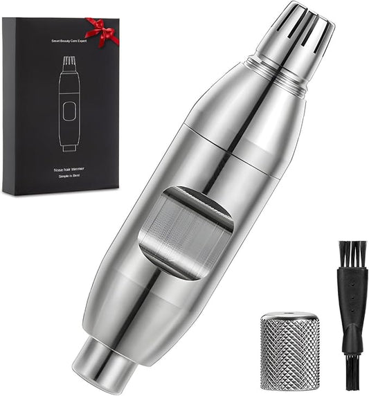 SUERBEATY Manual Nose Hair Trimmer for Men, Battery-Free, 304 Stainless Steel with R-Type Blades, Silent, Waterproof & Travel-Friendly, Painless Grooming for Daily/Office/Travel