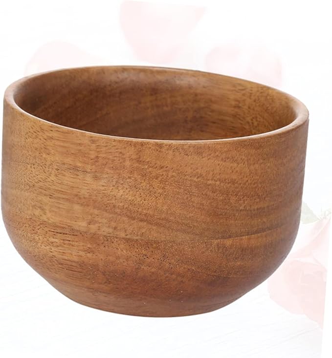 Angoily 3pcs Wooden Shaving Bowl for Men Facial Cleansing Shave Soap Bowl Home Bathroom Accessory