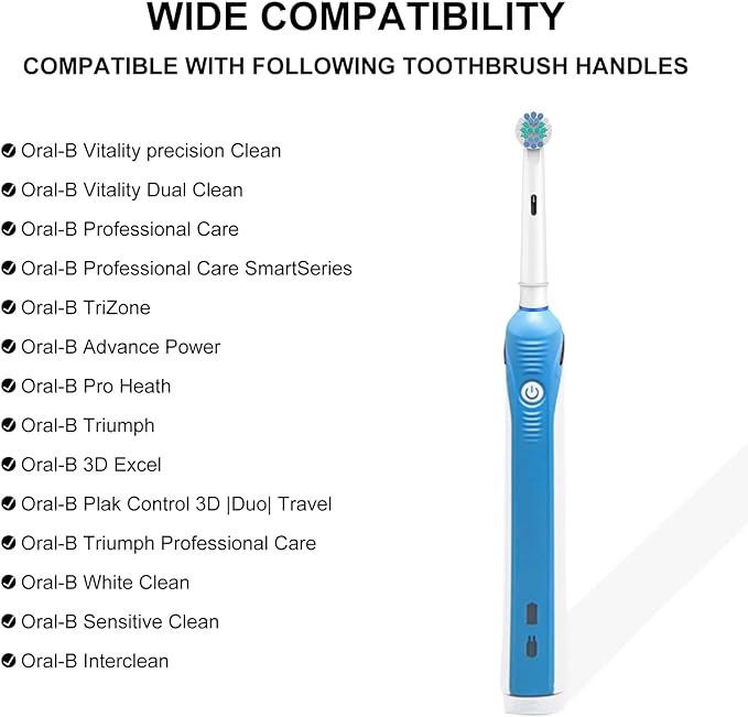 Toothbrush Heads for Oral B, 4 Pack Professional Electric Toothbrush Replacement Heads Medium Soft Dupont Bristles Replacement Toothbrush Heads Precision Clean Brush Heads Refills